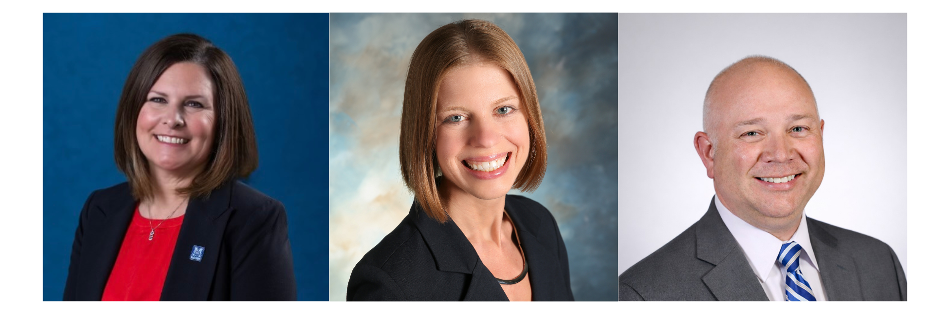 From left to right: Elizabeth (Libby) Argiri, Lori M. Gonko and Charles W. Lepper. The three have been named finalists in Macomb Community College's presidential search.